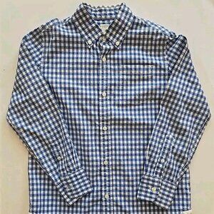 CREWCUTS LONG SLEEVE DRESS SHIRTS BOY - SIZE 8 - GINGHAM PLAID BLUE